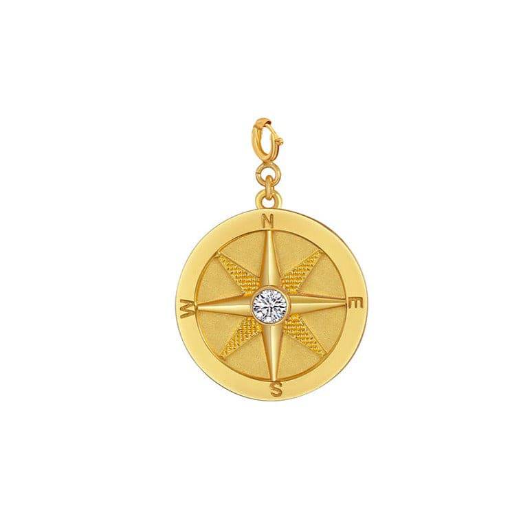 Saints and Saviors Gold Compass Pendant We Wander Clip On Charm