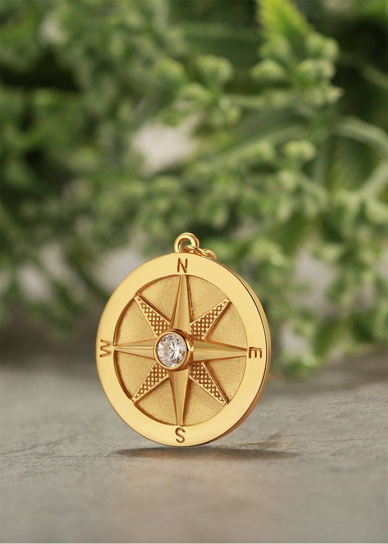 Saints and Saviors Compass Pendant We Wander Gold Clip on Charm