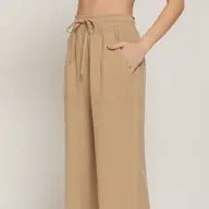 Dark Sands Elastic Waist Tencel Long Pants