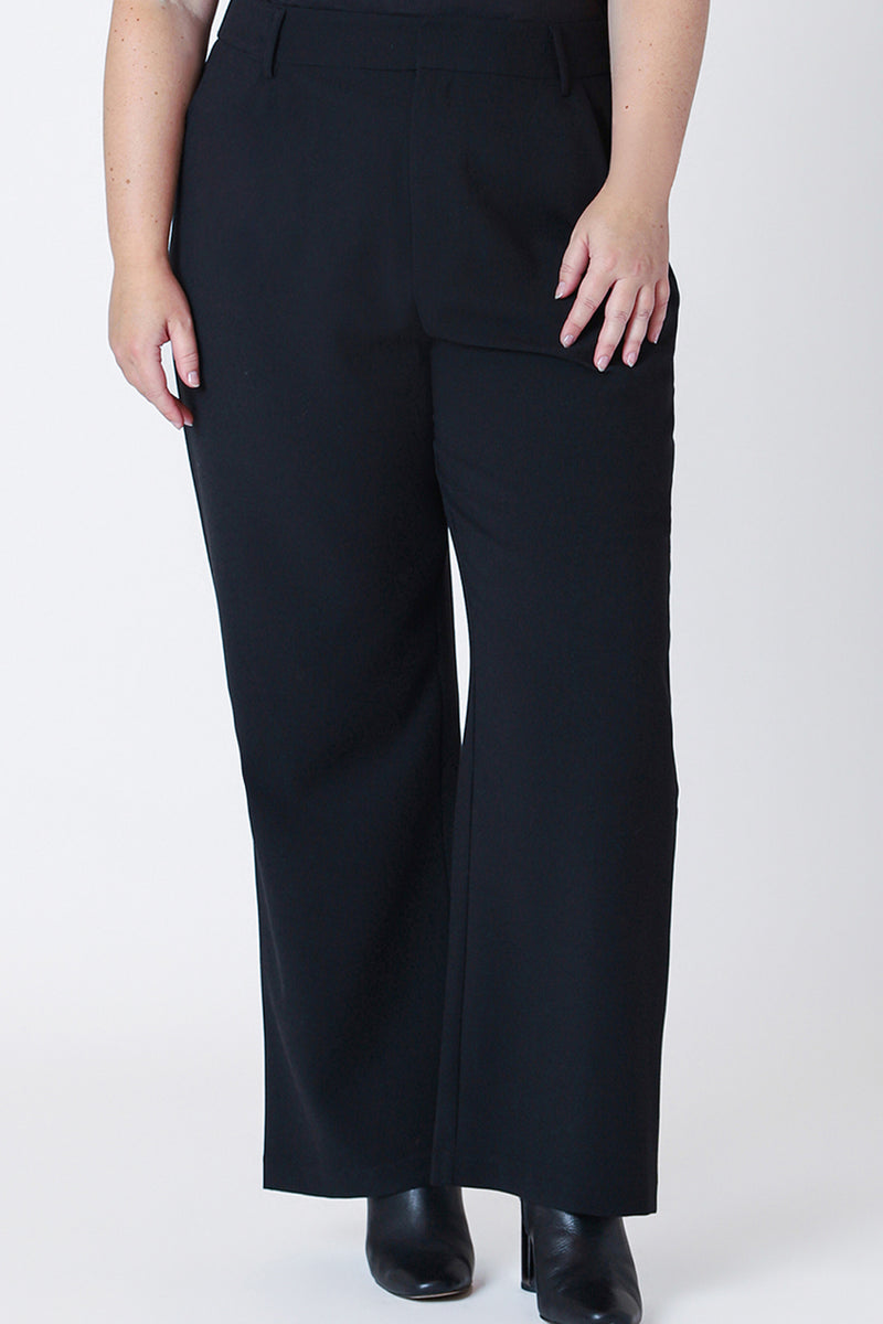 Wide Leg Ponte Knit Trousers Shoptiques