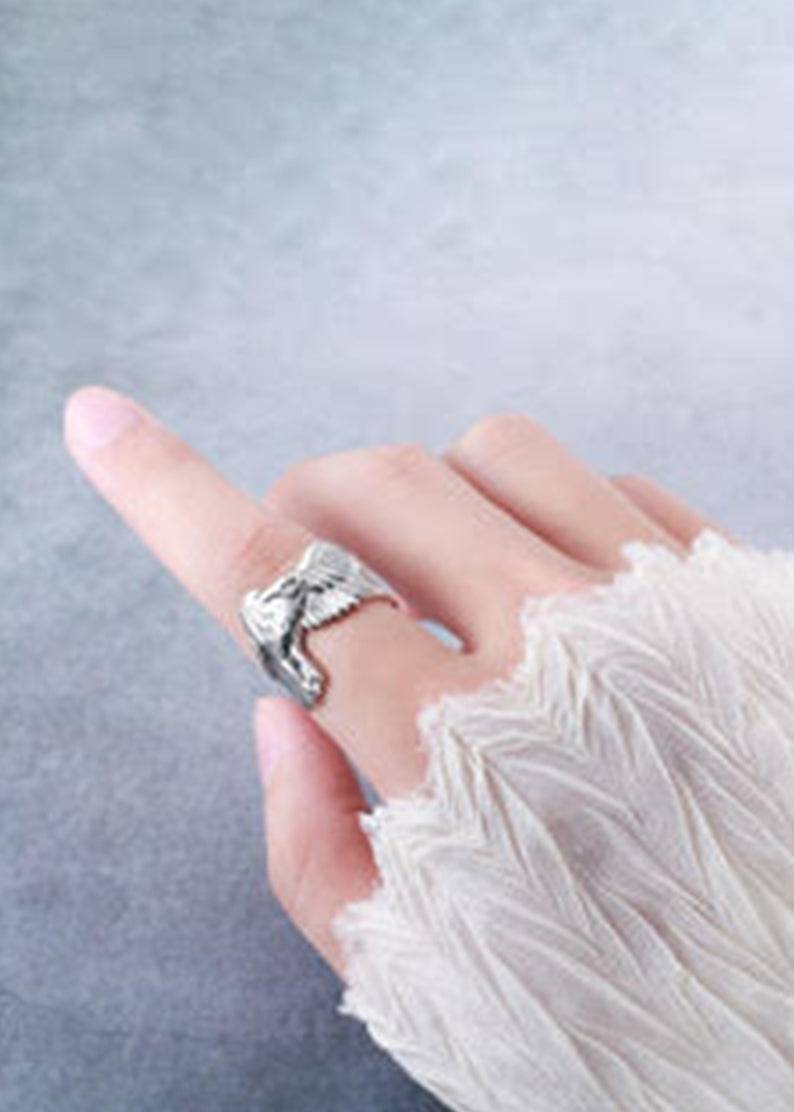 Everwild Eagle Rapture Silver Ring on model