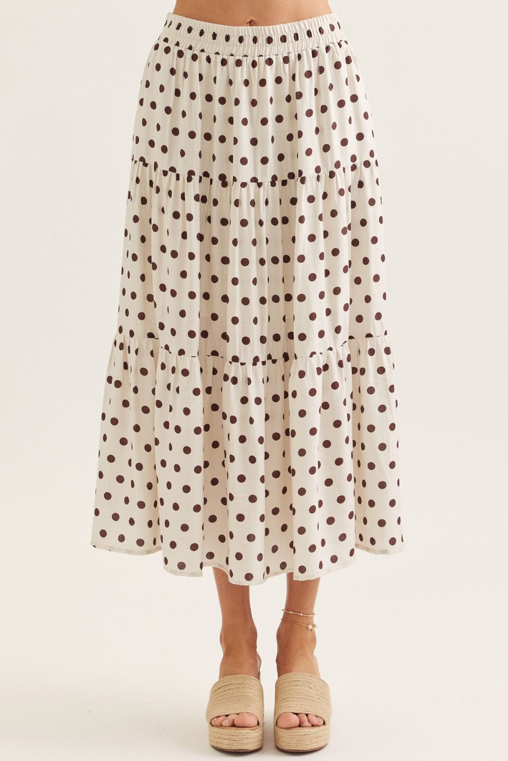 Entro | Kiley Polka Dot Midi Skirt | Sweetest Stitch Boutique Richmond