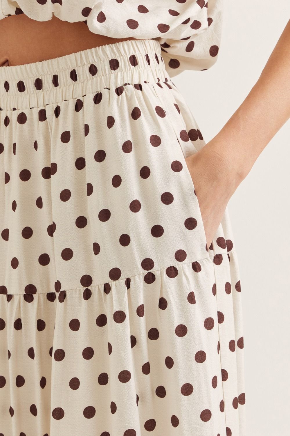 Entro | Kiley Polka Dot Midi Skirt | Sweetest Stitch Boutique Richmond