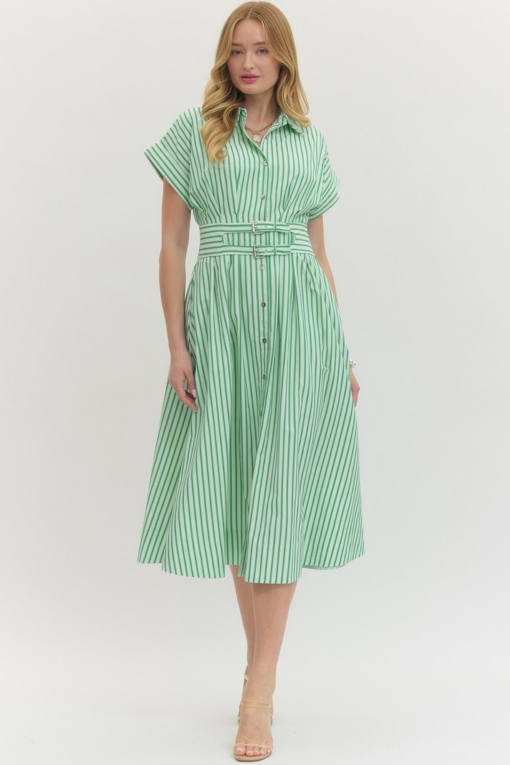 Entro | Shirley Striped Midi Dress | Sweetest Stitch Boutique Richmond