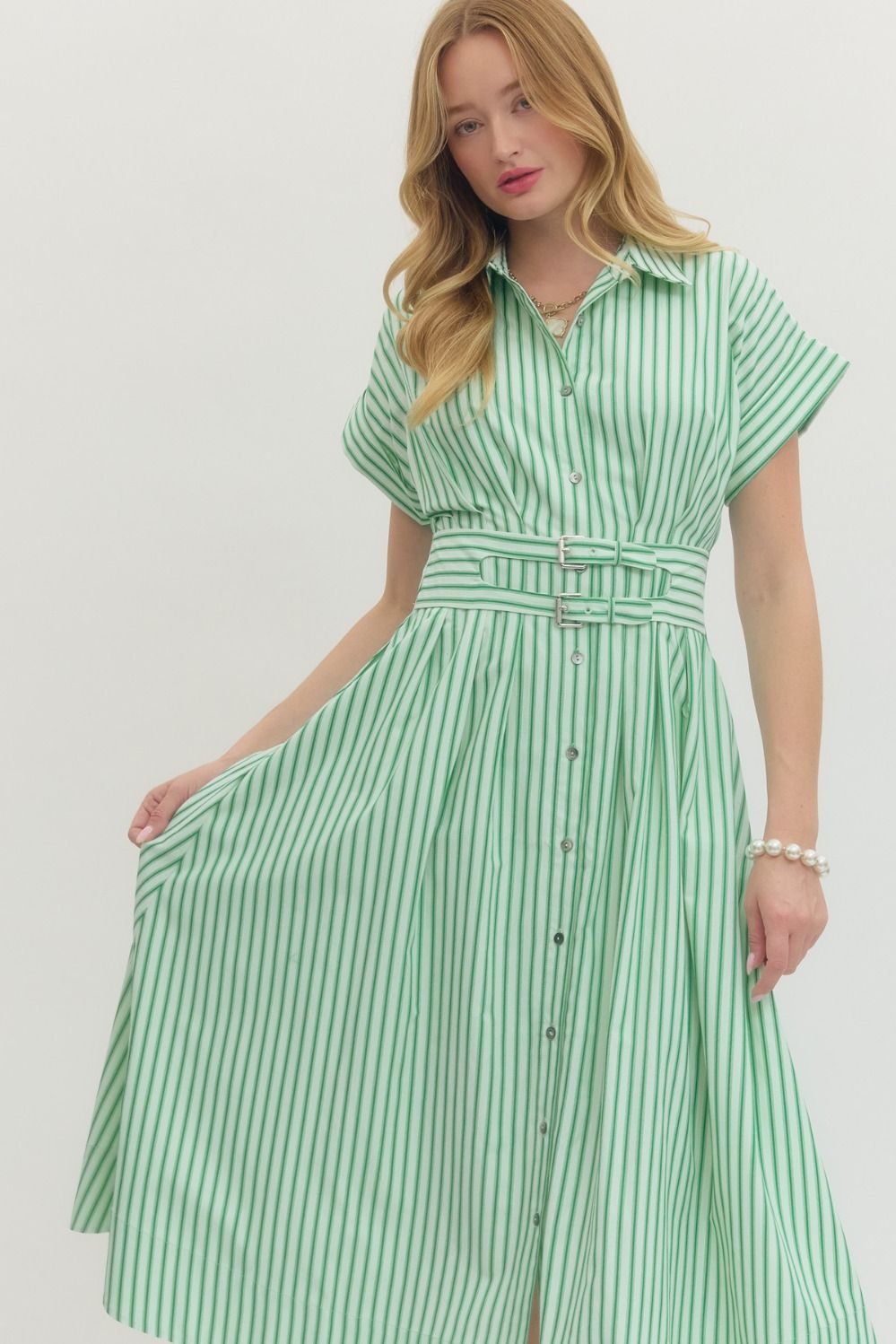 Entro | Shirley Striped Midi Dress | Sweetest Stitch Boutique Richmond