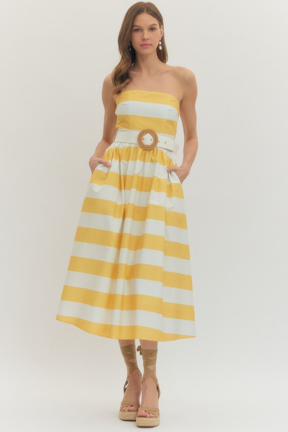 Entro | Giselle Striped Midi Dress | Sweetest Stitch Boutique Richmond