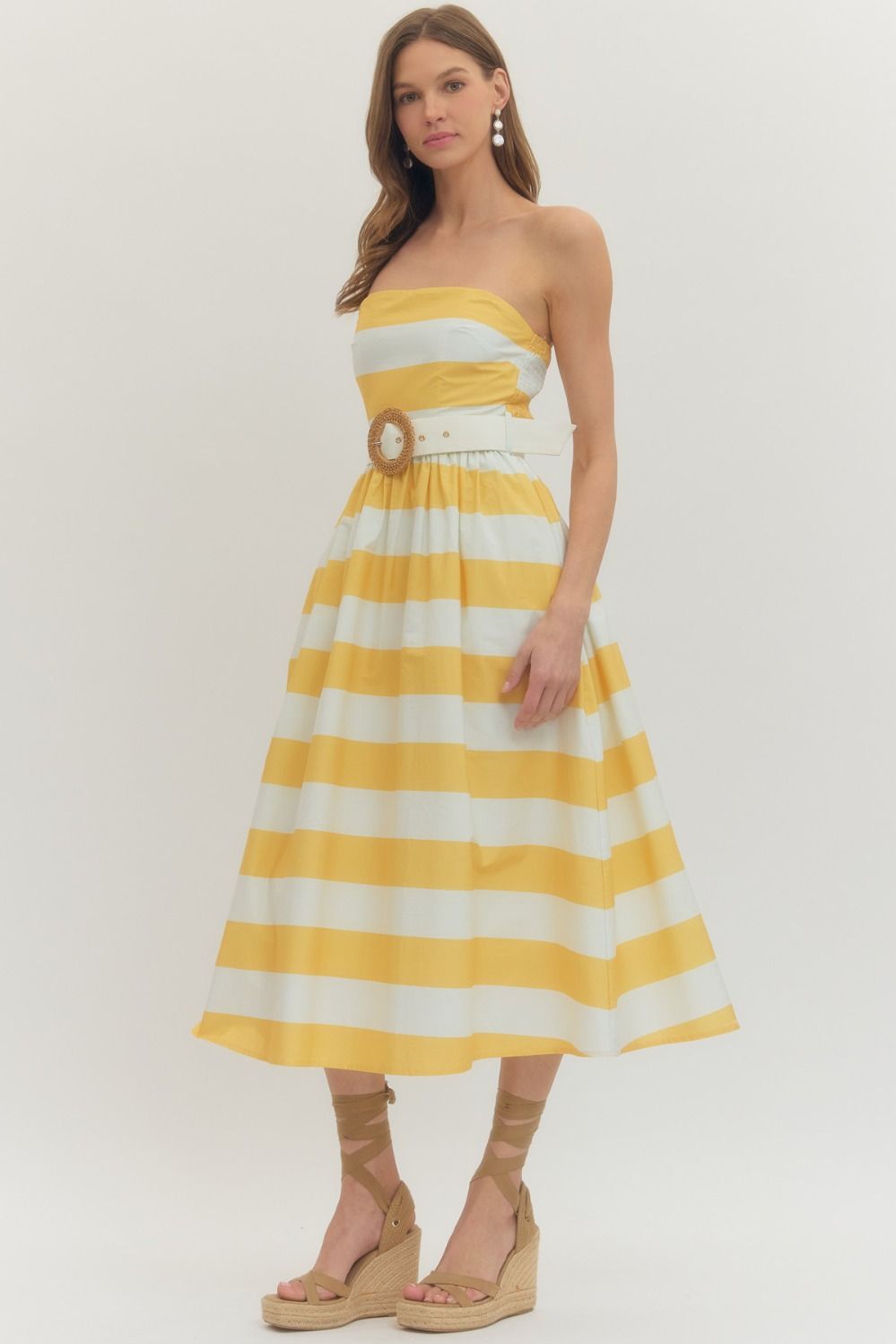 Entro | Giselle Striped Midi Dress | Sweetest Stitch Boutique Richmond