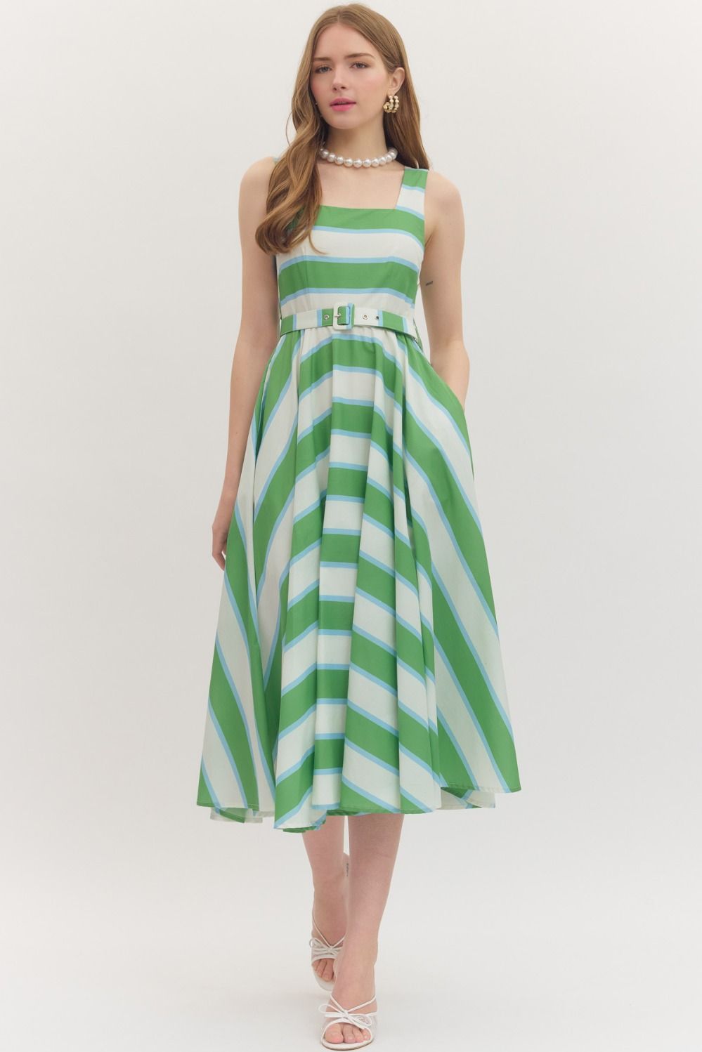 Entro | Leia Striped Midi Dress | Sweetest Stitch Boutique Richmond