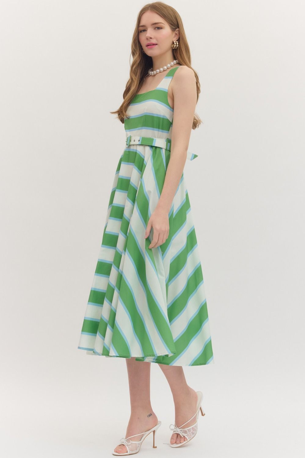 Entro | Leia Striped Midi Dress | Sweetest Stitch Boutique Richmond