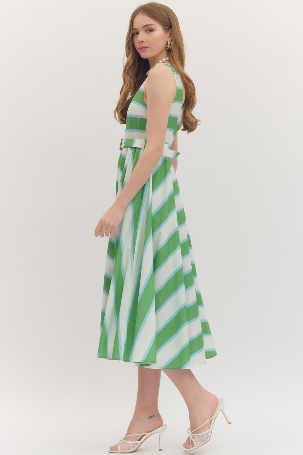 Entro | Leia Striped Midi Dress | Sweetest Stitch Boutique Richmond