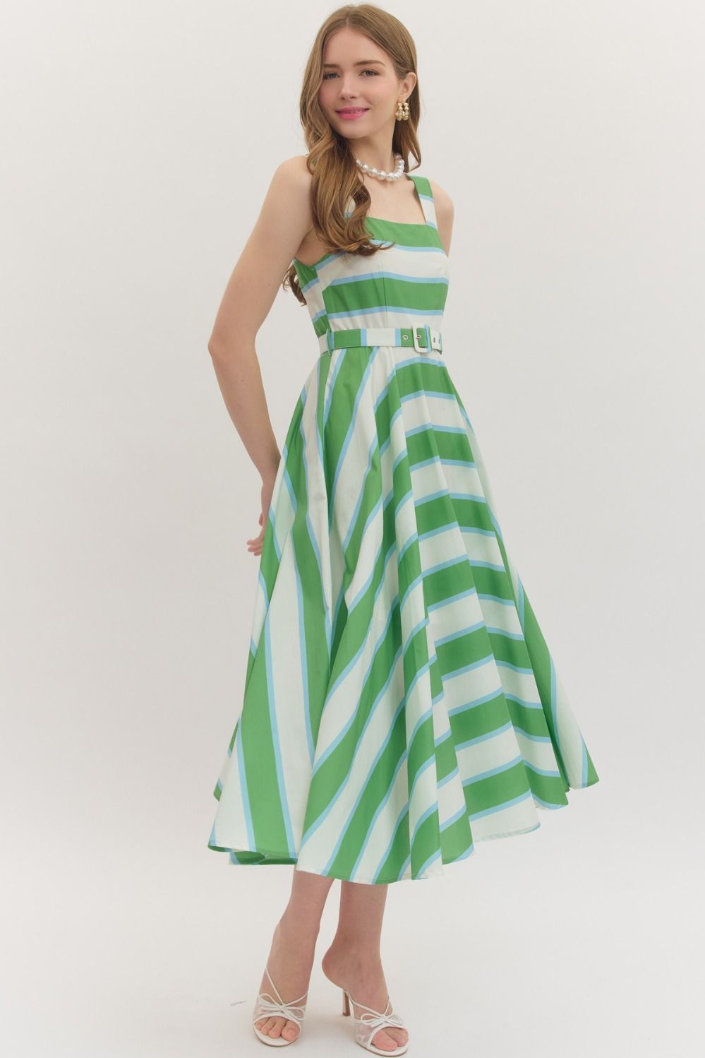 Entro | Leia Striped Midi Dress | Sweetest Stitch Boutique Richmond
