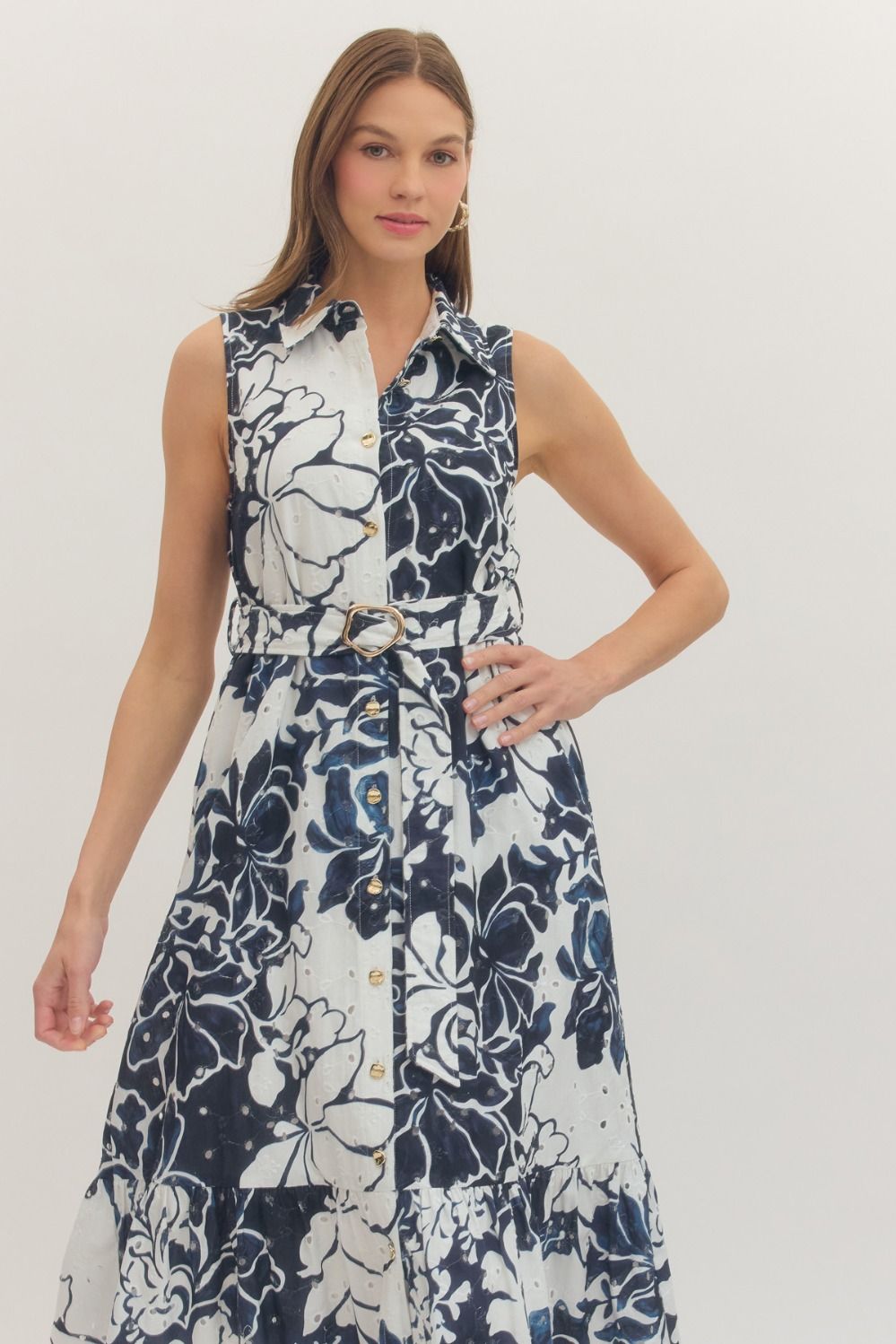 Entro | Marie Floral Sleeveless Midi Dress | Sweetest Stitch Boutique