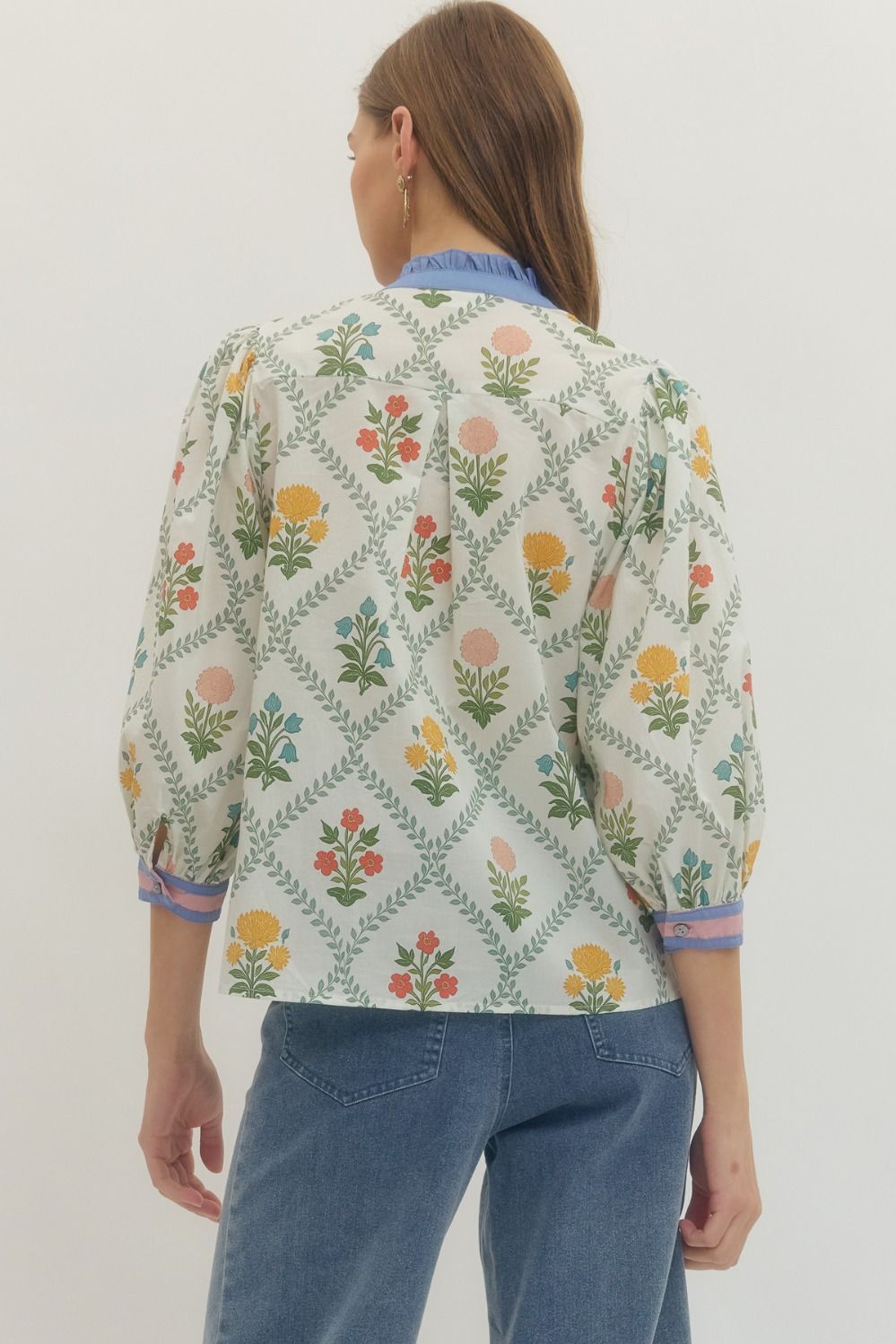 Entro | Bree Floral V-Neck Top | Sweetest Stitch Boutique Richmond