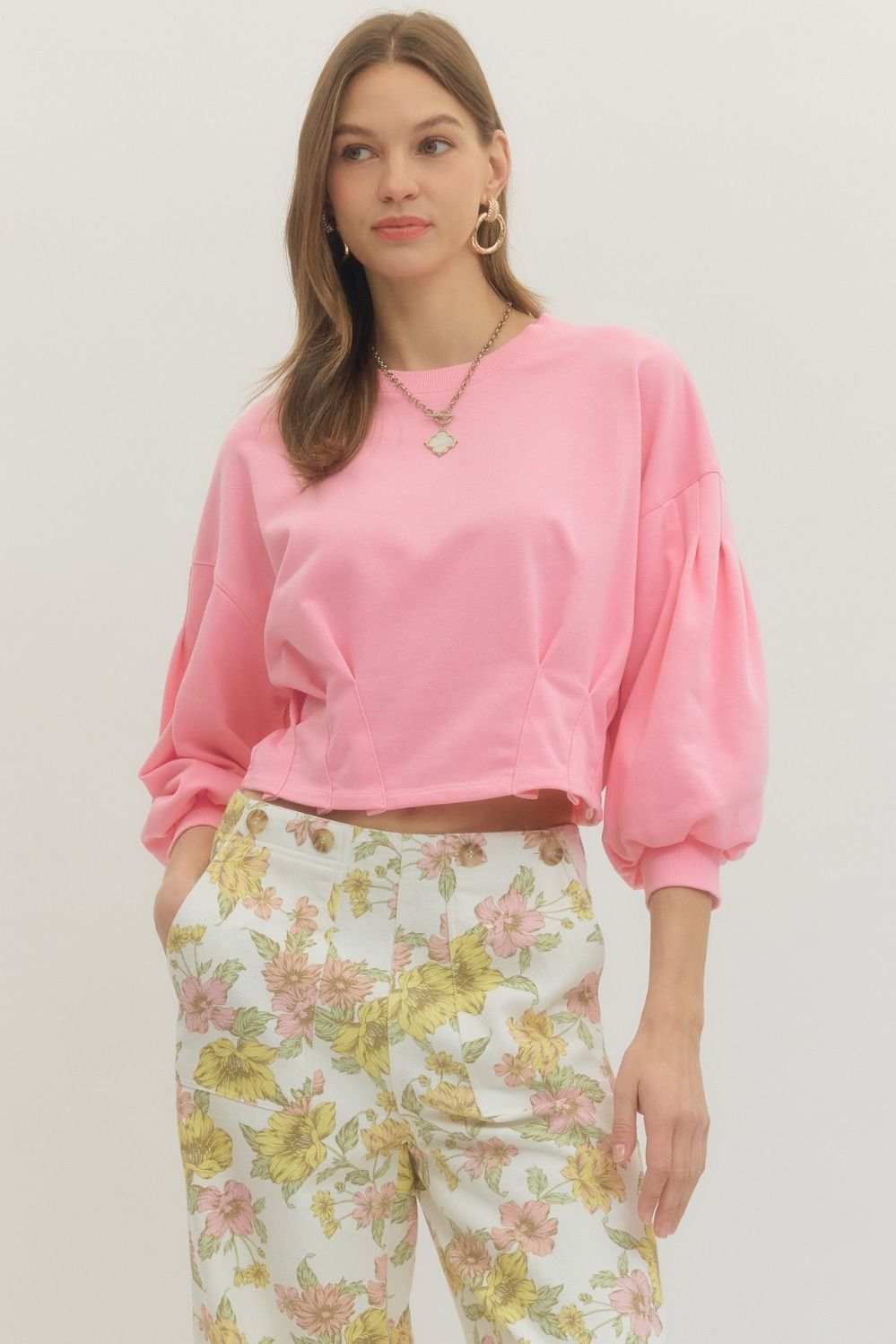 Entro | Reagan Balloon Sleeve Top | Sweetest Stitch Boutique RVA