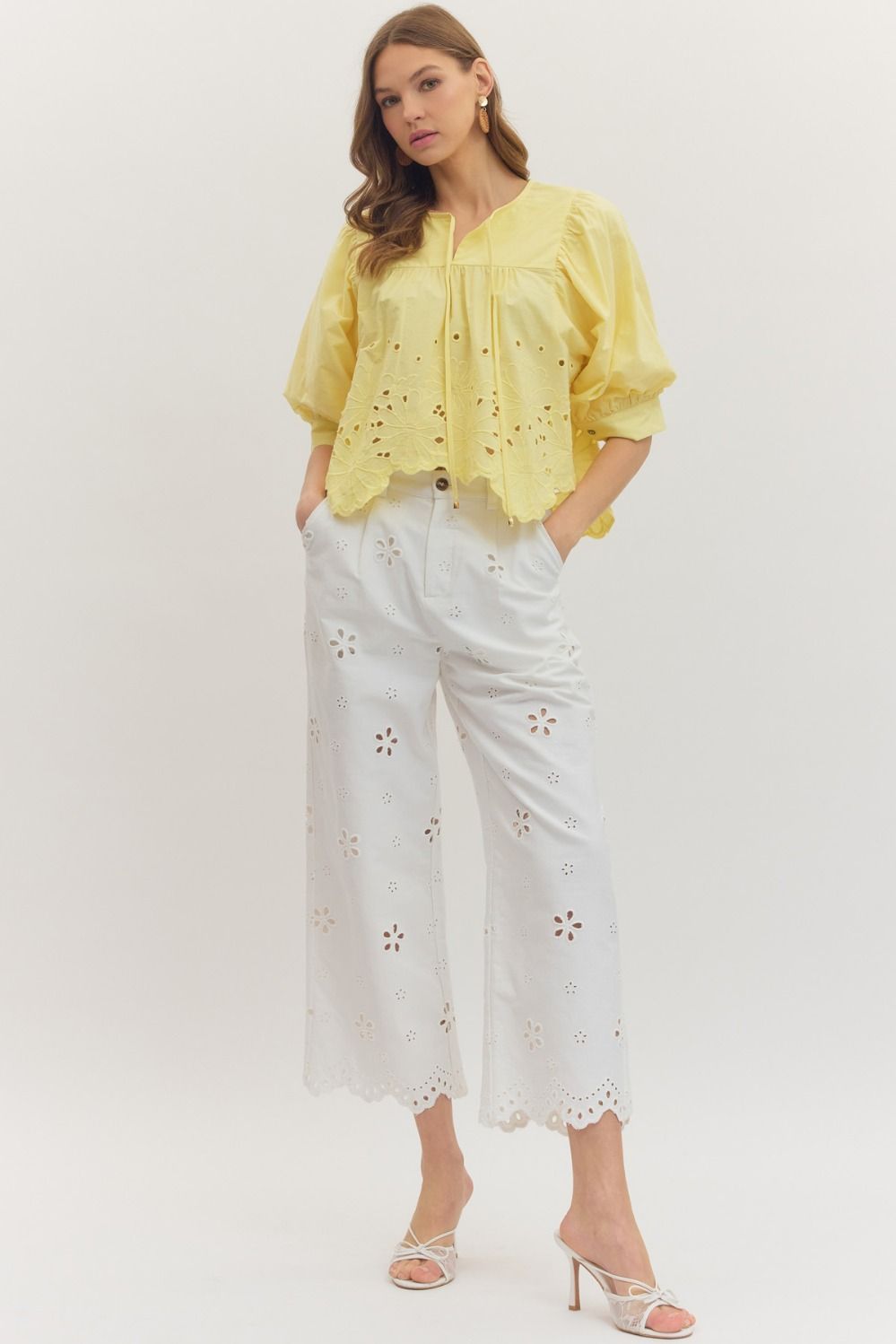 Entro | Starr Short Sleeve Eyelet Top | Sweetest Stitch Boutique RVA