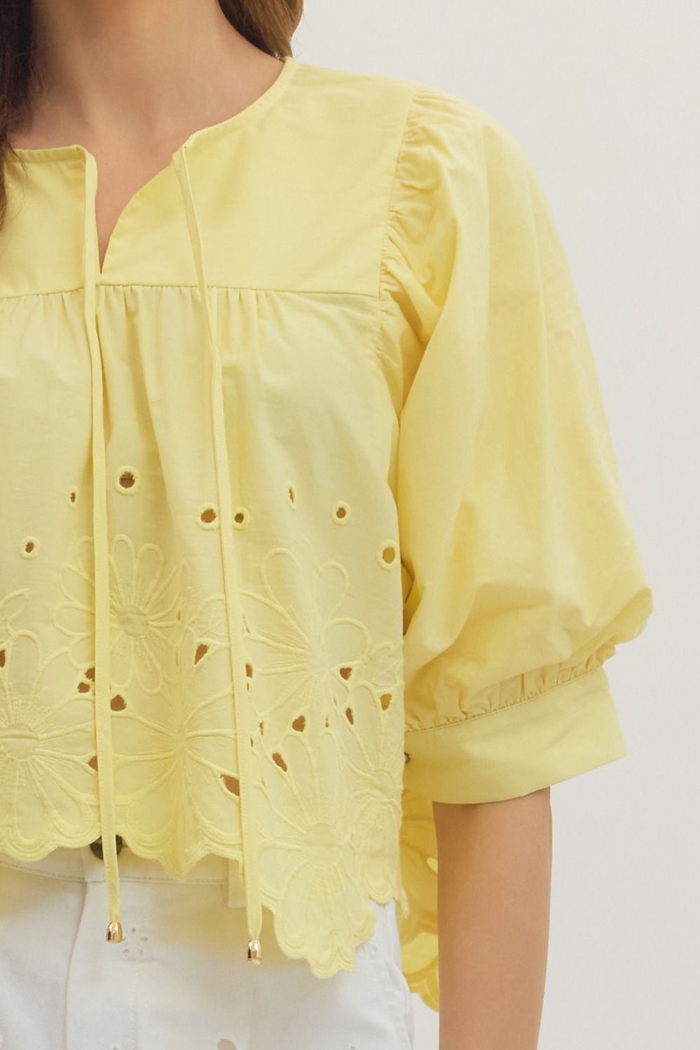 Entro | Starr Short Sleeve Eyelet Top | Sweetest Stitch Boutique RVA