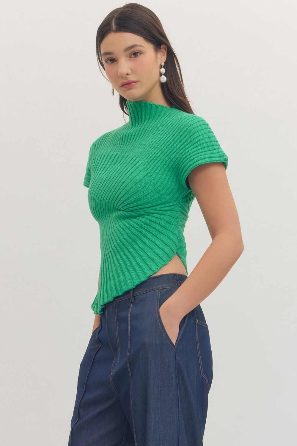 Entro | Lily Knit Mock Neck Top | Sweetest Stitch Boutique Richmond