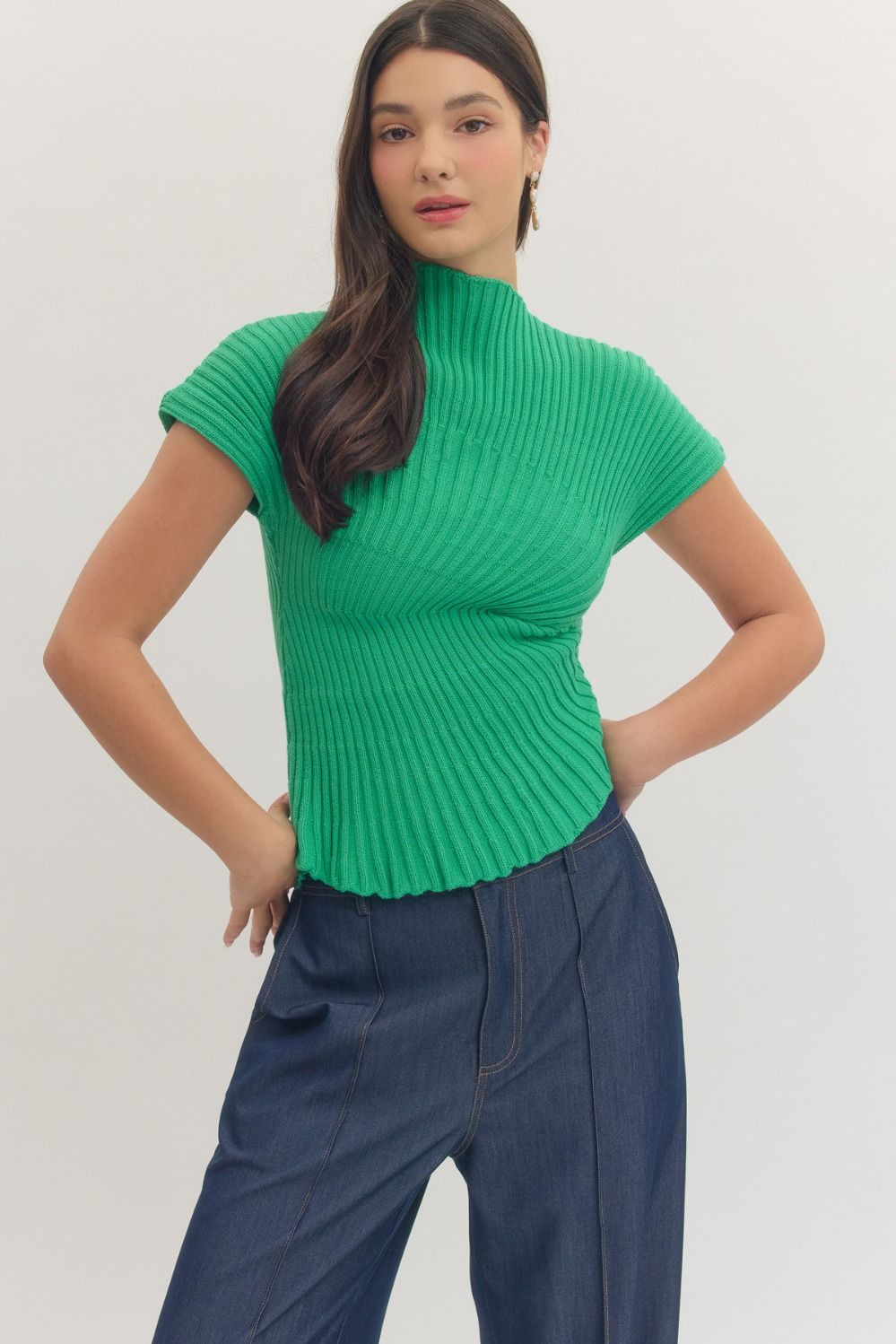 Entro | Lily Knit Mock Neck Top | Sweetest Stitch Boutique Richmond