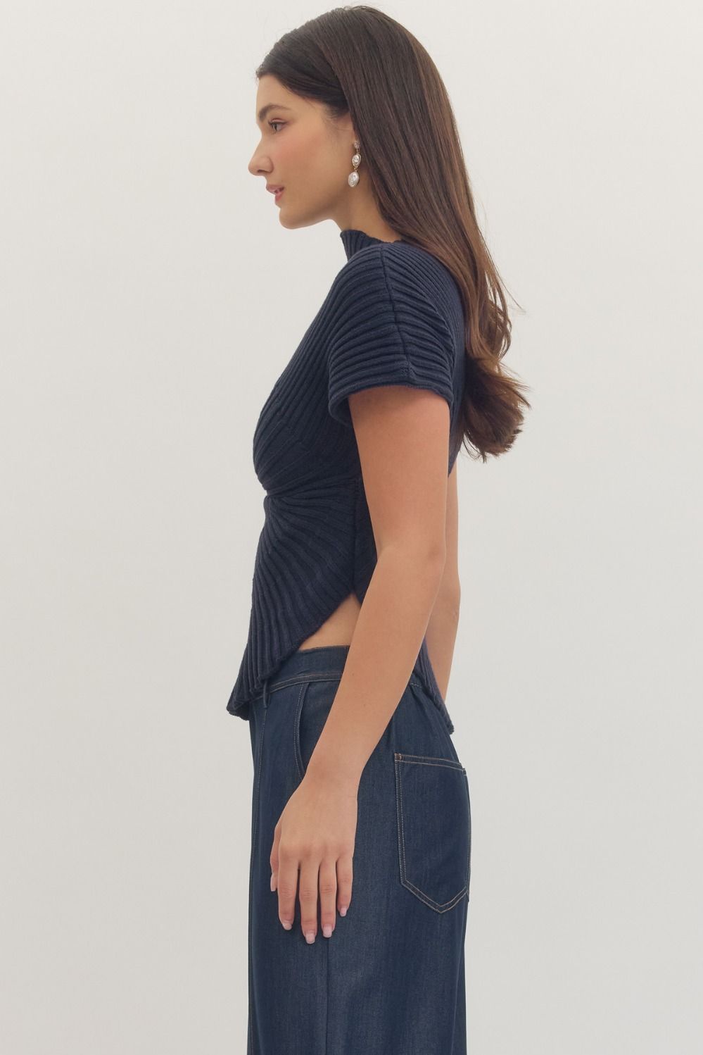 Entro | Lily Knit Mock Neck Top | Sweetest Stitch Boutique Richmond