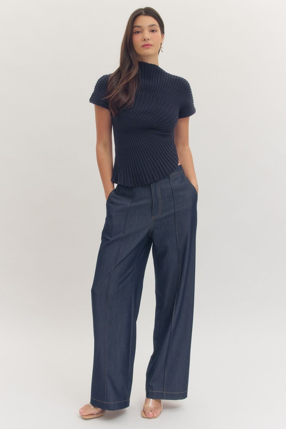 Entro | Lily Knit Mock Neck Top | Sweetest Stitch Boutique Richmond