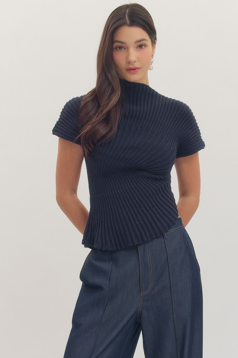 Entro | Lily Knit Mock Neck Top | Sweetest Stitch Boutique Richmond