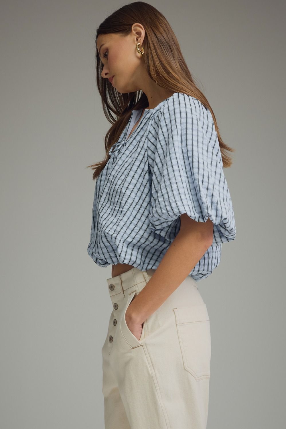 Entro | Faye Plaid Bubble Top | Sweetest Stitch Boutique Richmond