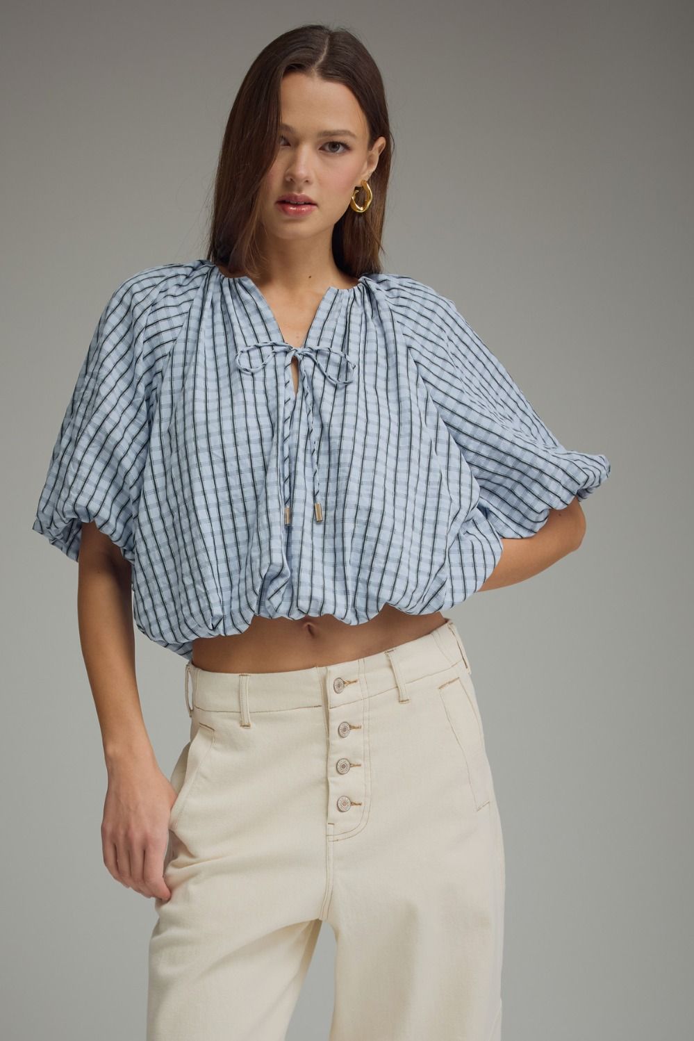 Entro | Faye Plaid Bubble Top | Sweetest Stitch Boutique Richmond