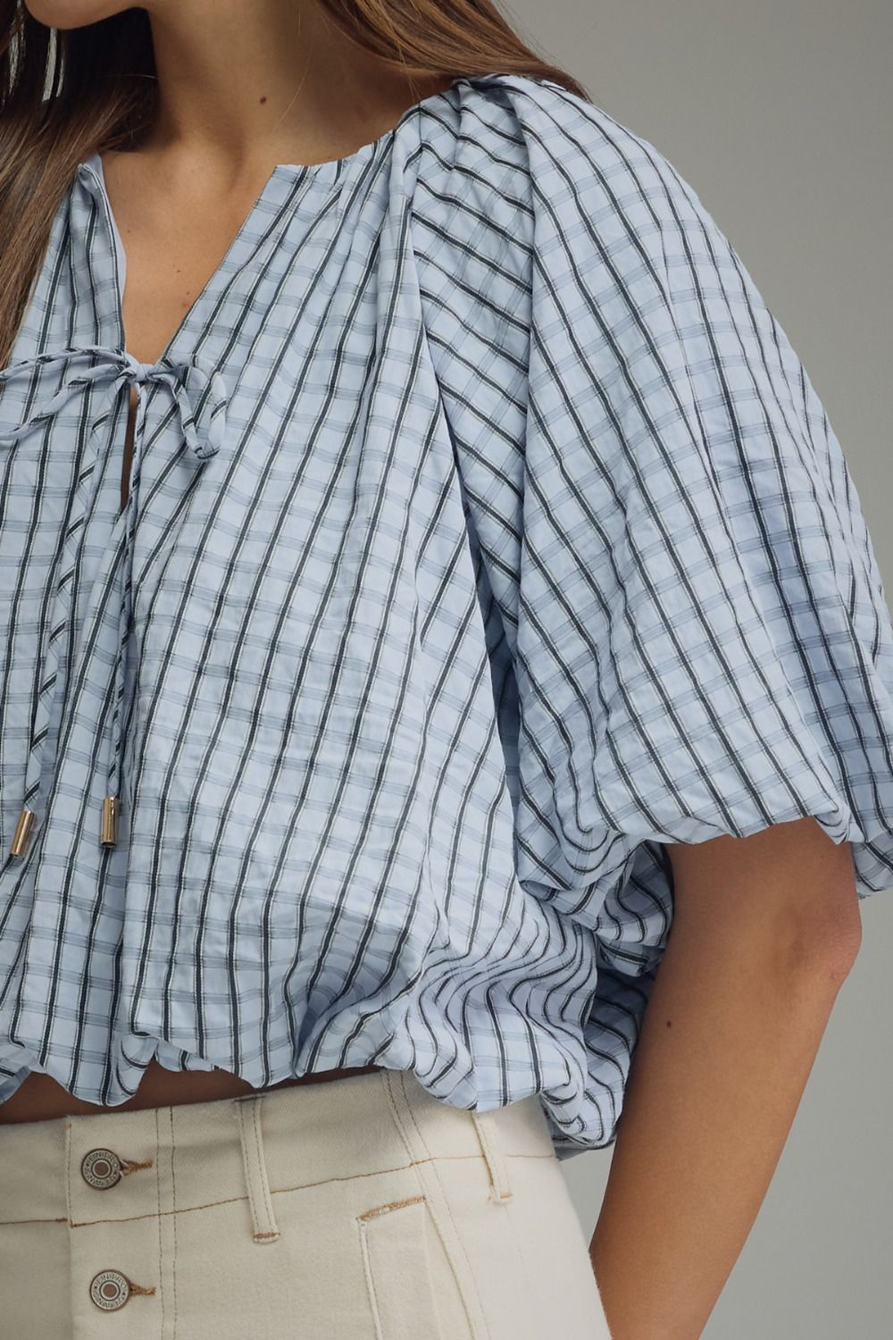 Entro | Faye Plaid Bubble Top | Sweetest Stitch Boutique Richmond