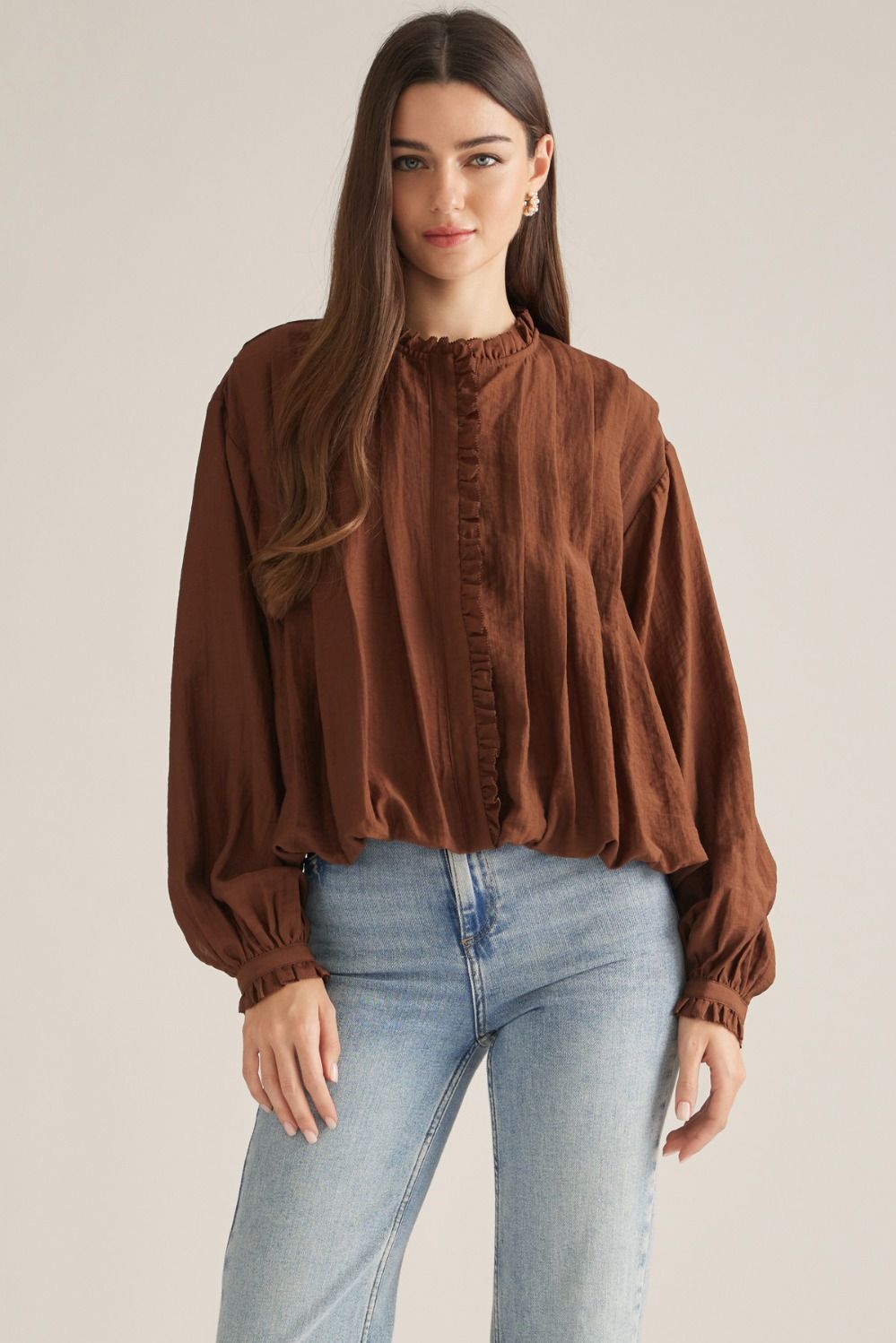 Entro | Lorrie Long Sleeve Bubble Top | Sweetest Stitch Boutique RVA