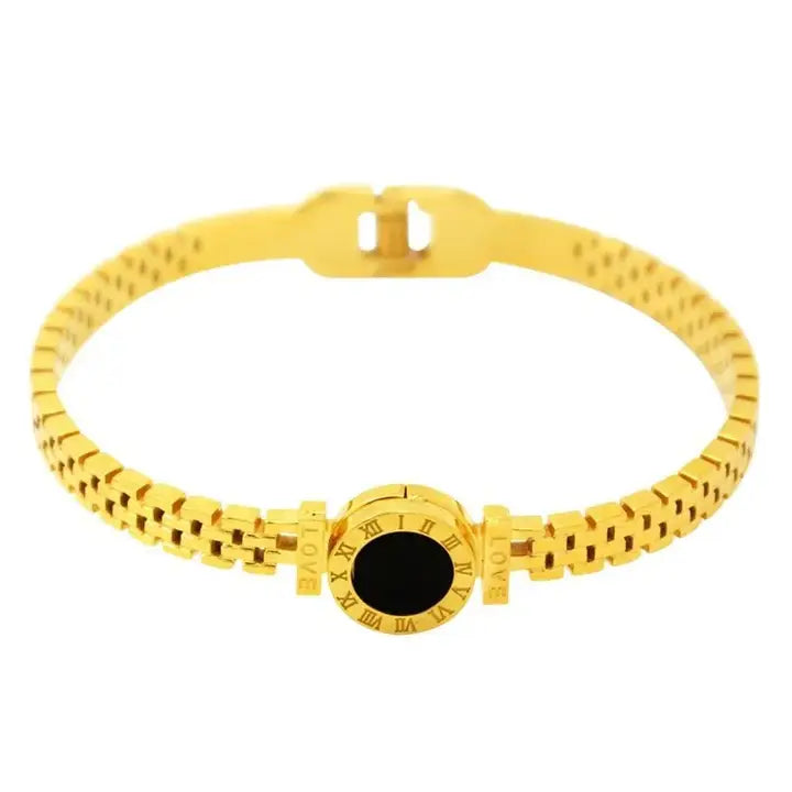 18k Gold Engraved Love Bangle - Yayas Glam & Gift Shop