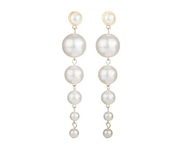 Fancy Girl Pearl Earrings Dangle Jewelry - Yaya's Luxe Handbags -
