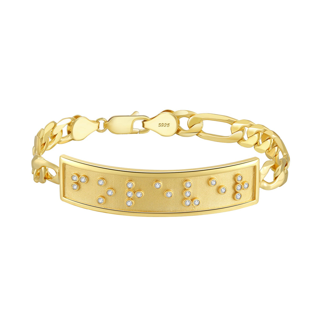 Touchstone Forever ID Link Bracelet in Gold with Braille Crystals