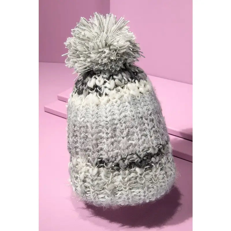 Knitted Striped Beanie - Athena's Fashion Boutique