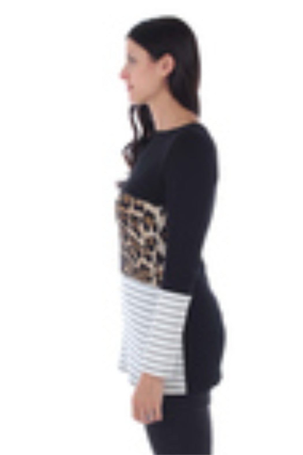 Black/Leopard/White Striped