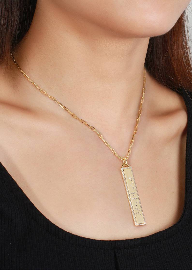 Touchstone Limitless Bling Border Necklace Gold