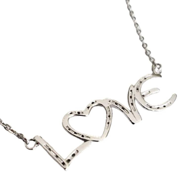 Saints Love In Horseshoes Silver Necklace