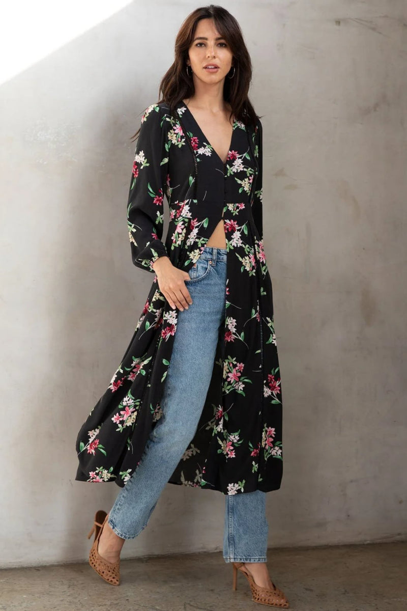 love stitch gauze kimono maxi dress Daisea Dress Plum/Rose / S/M