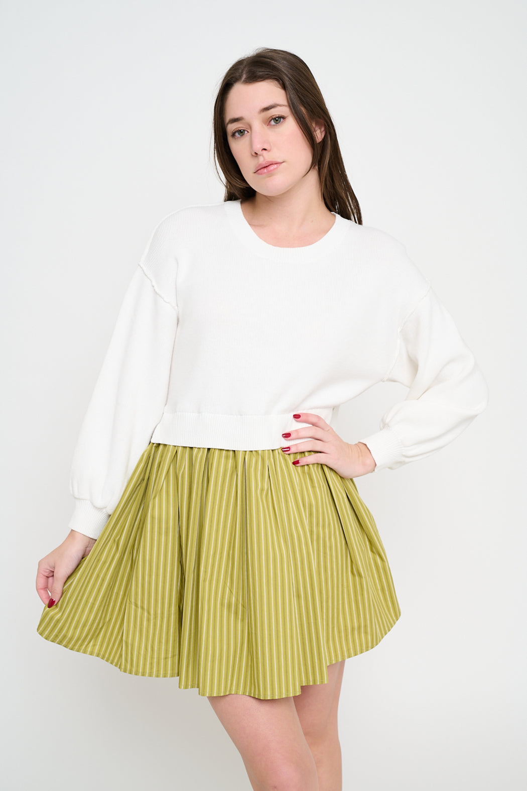 Olive Stripe Poplin Main