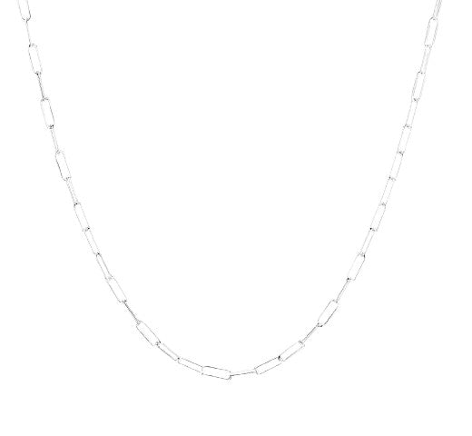 X Clip Link Necklace 16" Silver