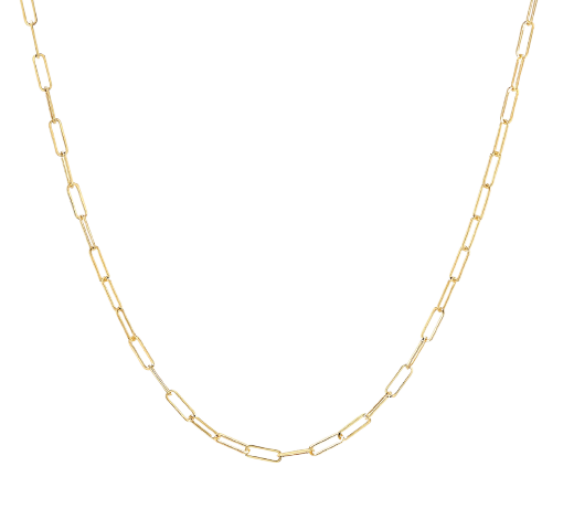X Clip Link Necklace 16" Gold