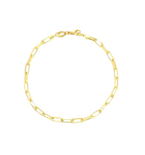 Bracelet Open Clip Link Modern Gold-filled Chain on white background