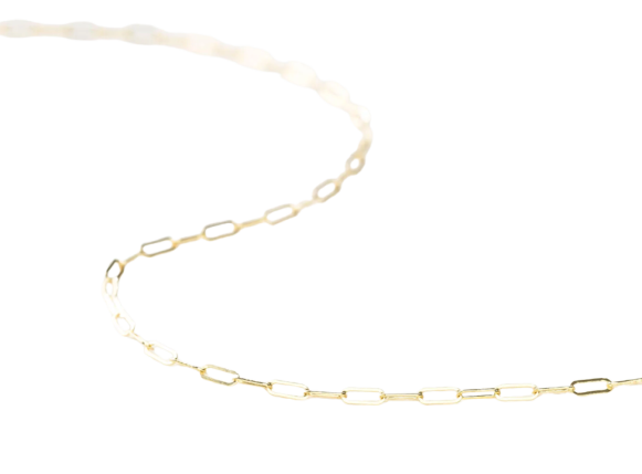 Clip Link Necklace 16" Gold on dark background