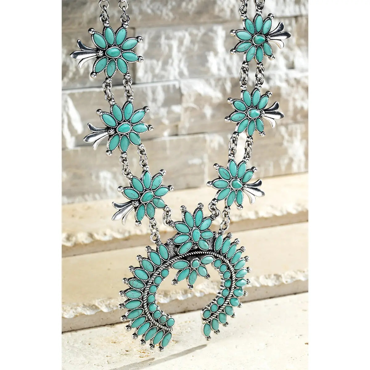 Squash Blossom Necklace with Earrings Set - Athena's Fashion Boutique