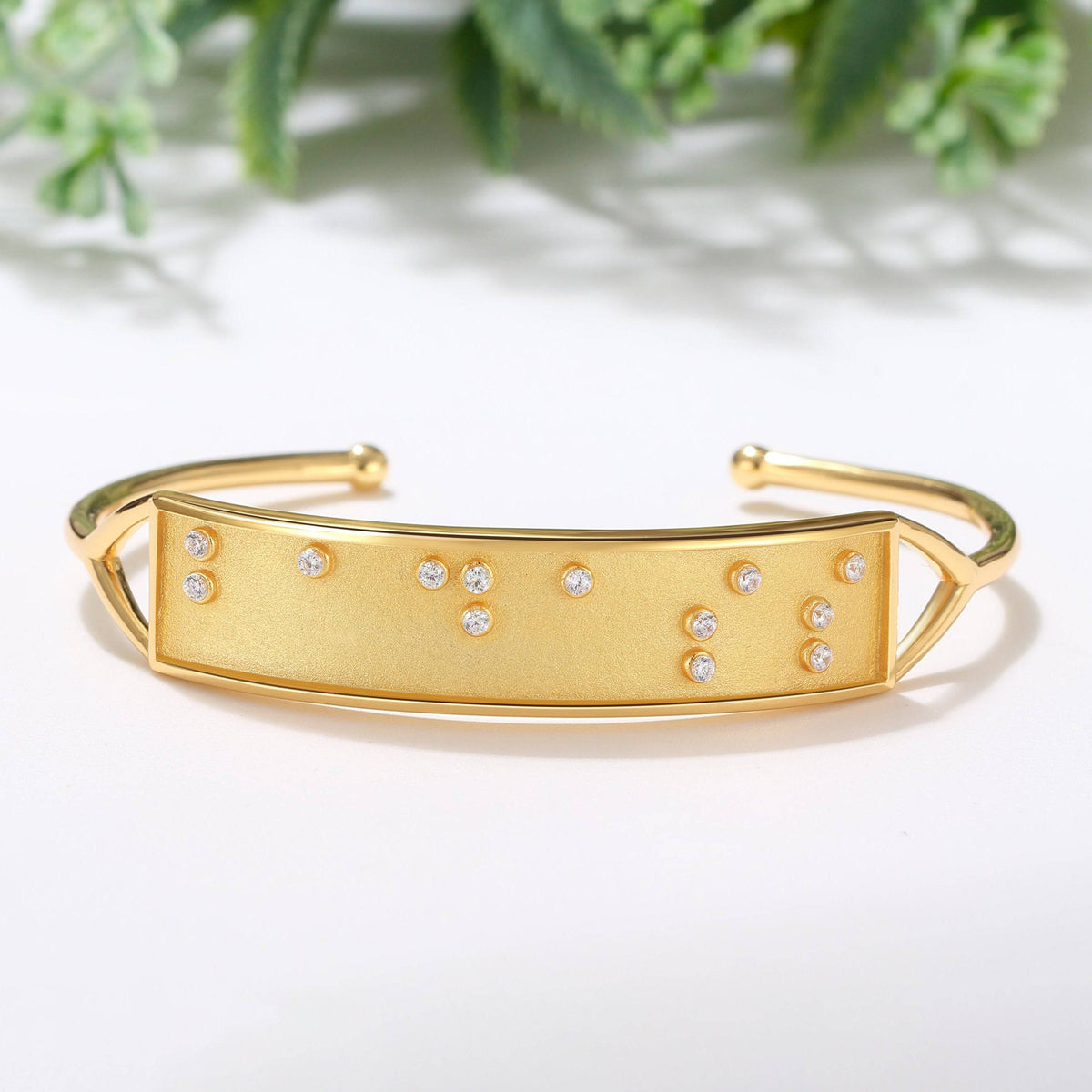 Touchstone Fearless Cuff Gold Braille Crystals