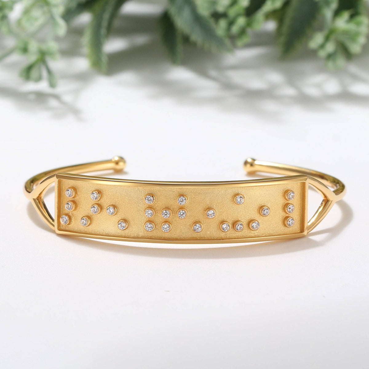 Touchstone Fearless Cuff Gold Braille Crystals