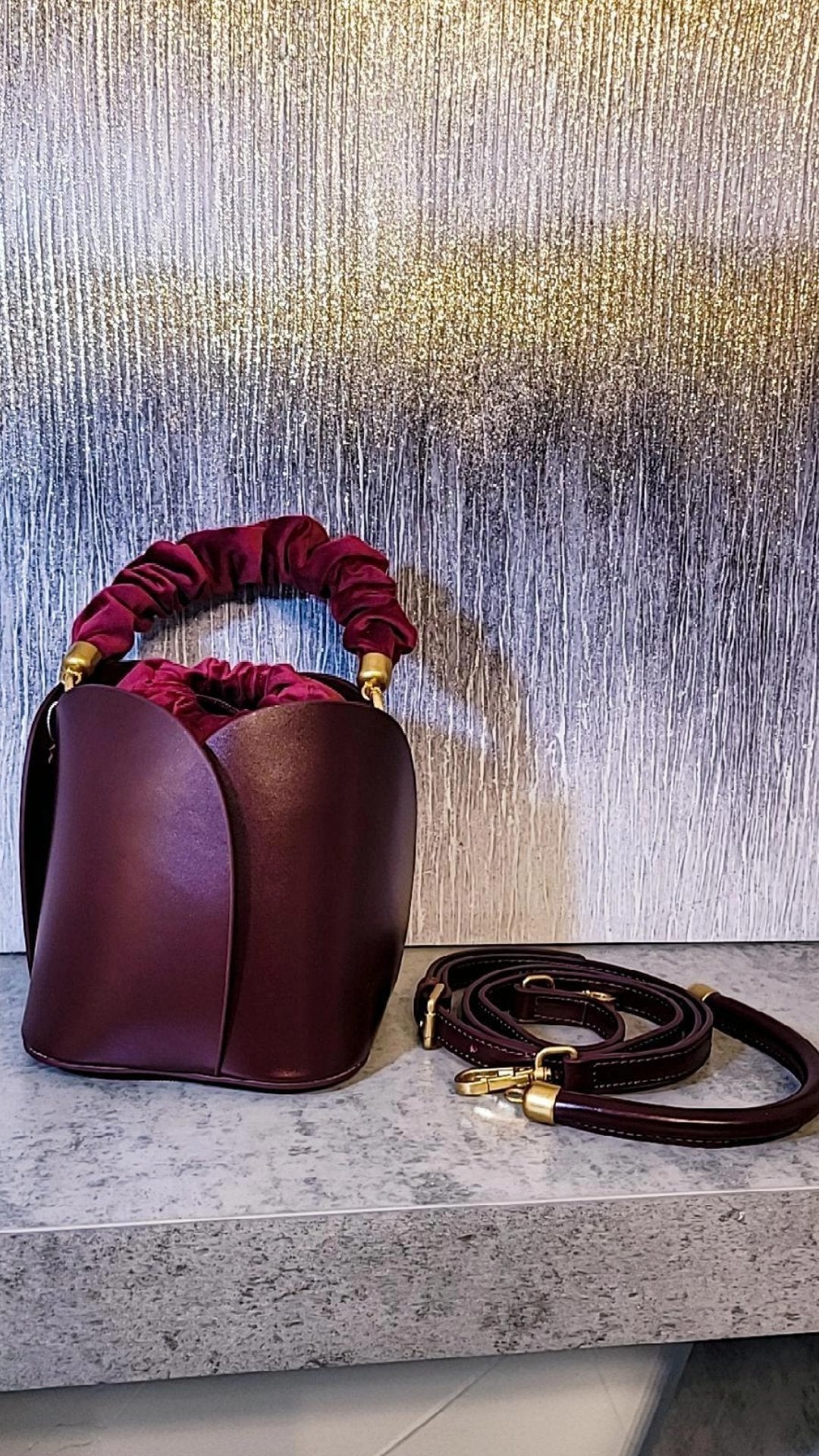 Tulip Leather Bucket Yayas Luxe Handbags Handbags Wallets & Cases