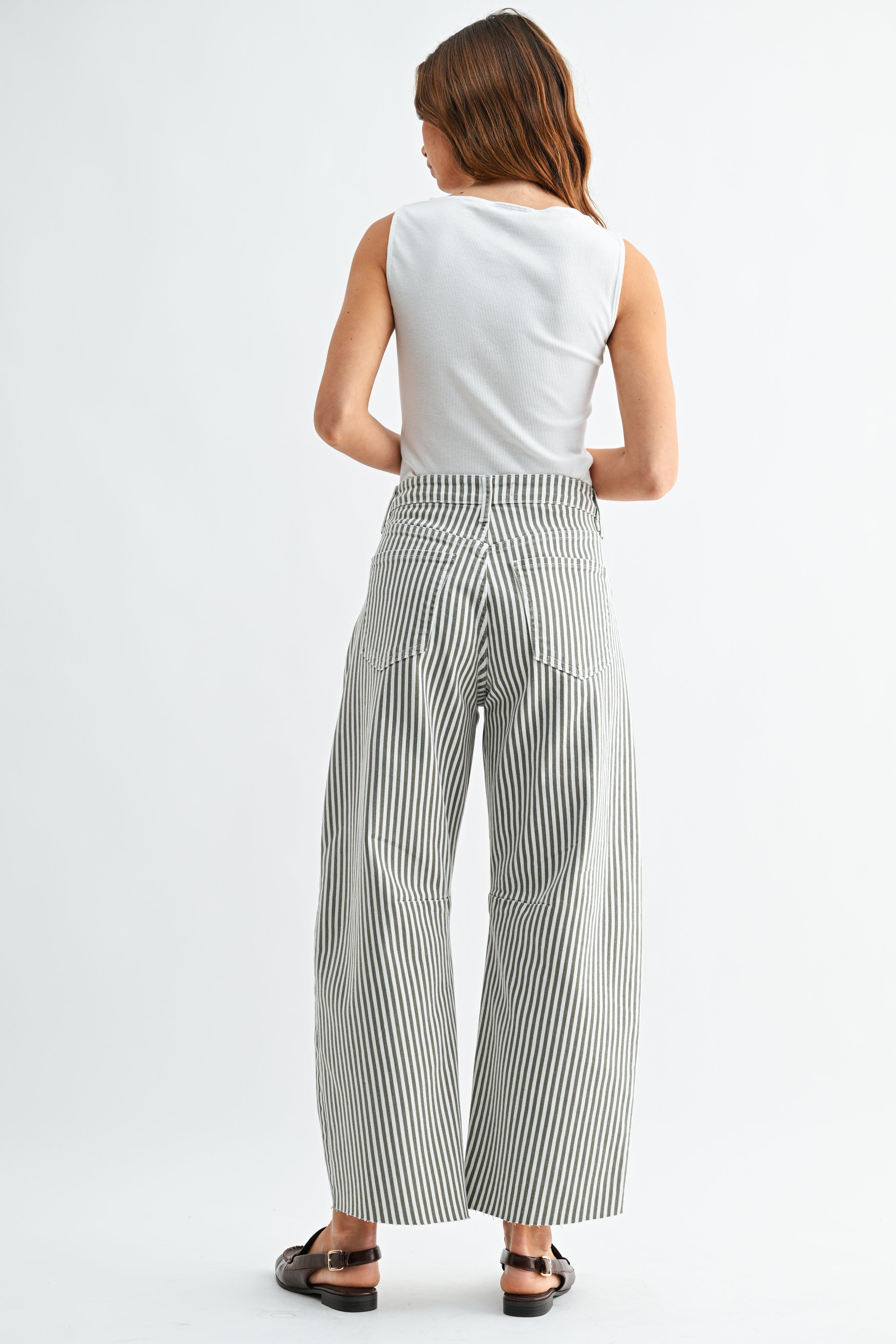Just Black Denim | Billie Striped Barrel Jeans | Sweetest Stitch RVA