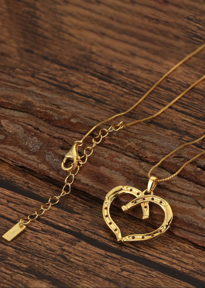 Saints and Saviors Wild at Heart Horseshoe Necklace in Gold