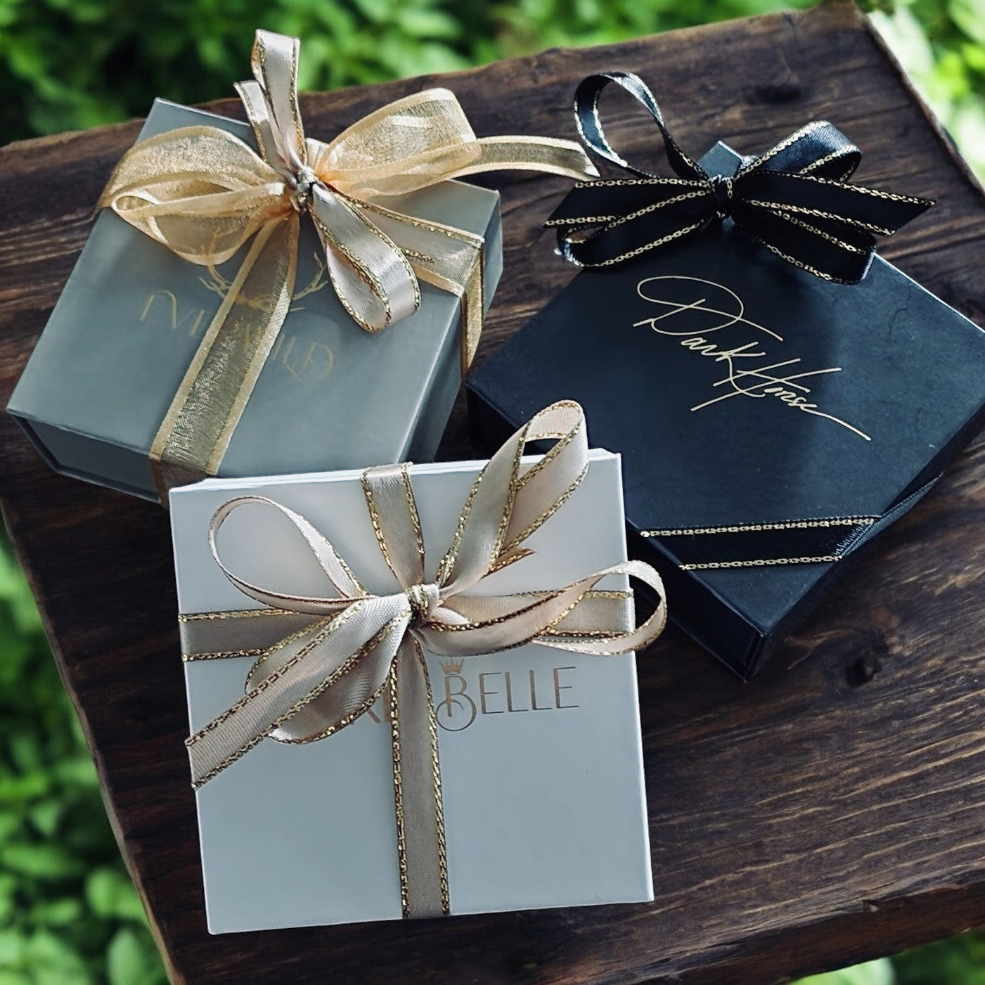 Three Gift Boxes with Pretty Ribbon