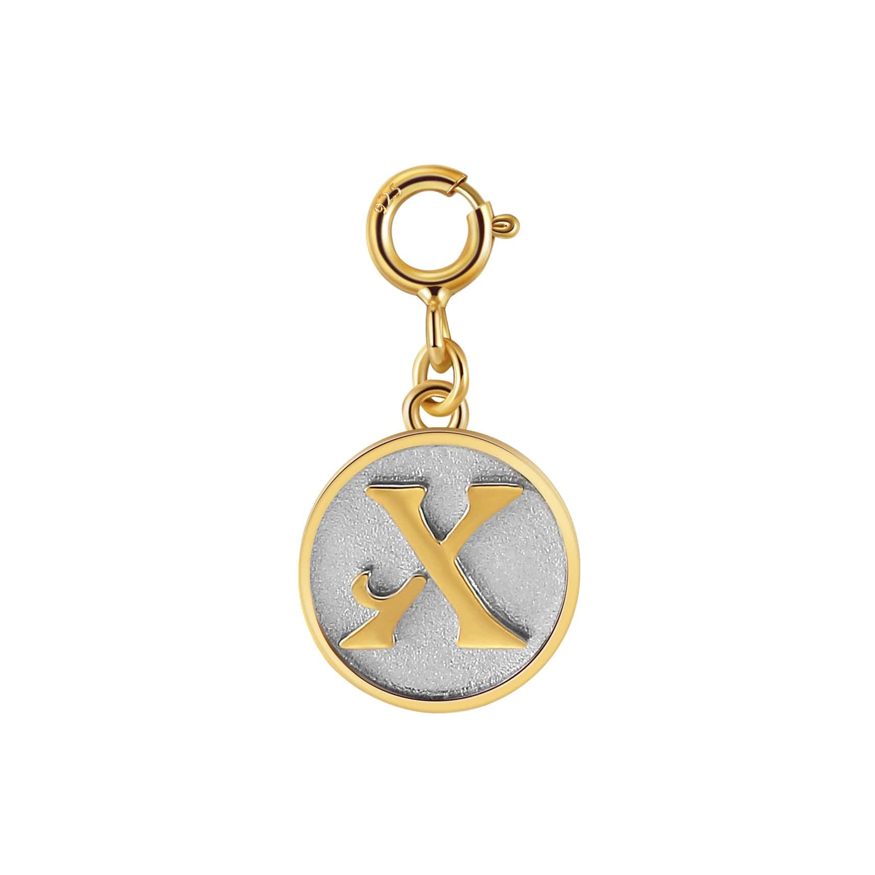 Dainty Fancy Initial Clip on Pendant Charm Letter X